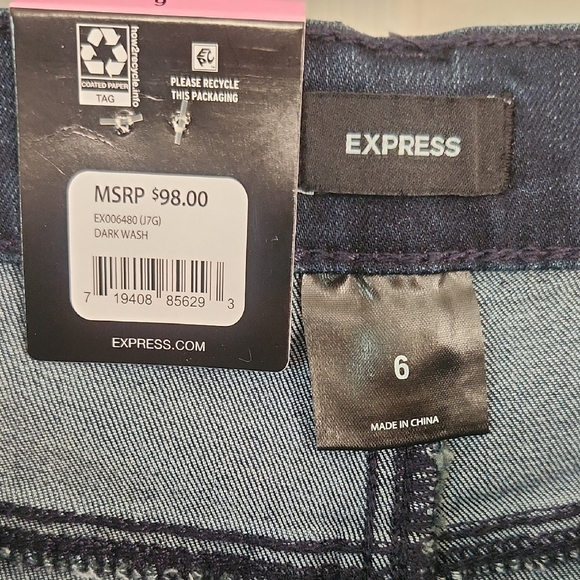 Express Blue Skinny Jeans with Sleek Fit - Picture 2 of 6